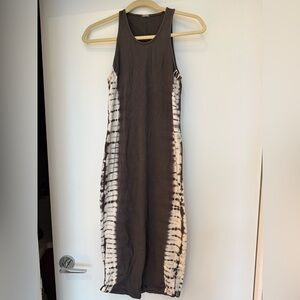 Monrow Grey and White Tie-Dye Midi Dress, size small